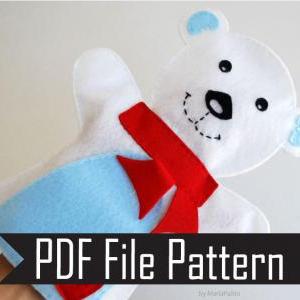 Baby Polar Bear Hand Puppet Pdf Sewing Pattern..
