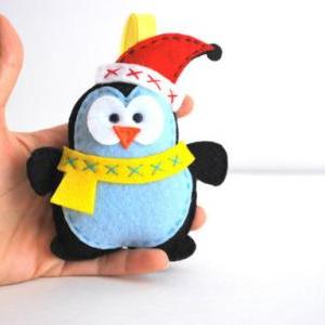 Felt Penguin Christmas Ornament Sewing Pattern -..