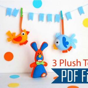 Sewing Pattern Pack : 3 Plush Toy Pack - Cute..