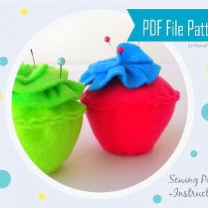 Pincushion Pattern, Felt Cupcake Pincushion Sewing..
