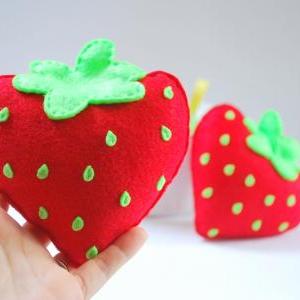 Strawberry Diy Sewing Pattern, Felt Strawberry..