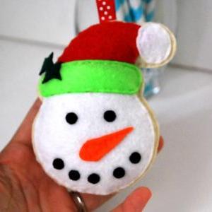 Diy Snowman Christmas Ornament Pdf Cookie Sewing..