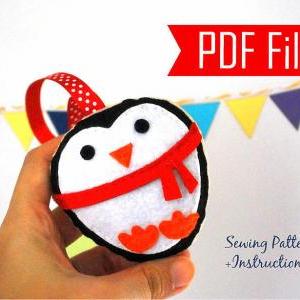 Diy Penguin Christmas Ornament Pdf Cookie Sewing..