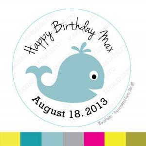 Baby Shower Whale Stickers, Baby Shower Or..