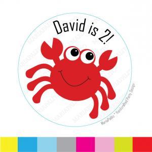 Crab Stickers, Printed Round Stickers, Tags,..