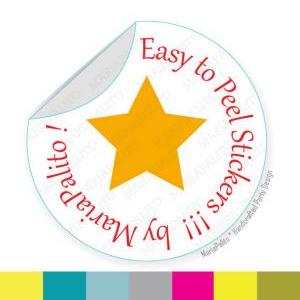 Personalized Printed Stickers, Happy Easter Round..