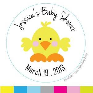 Baby Shower Stickers Baby Chick , Personalized..