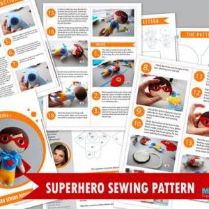 Superhero Sewing Pattern - Felt Superhero Toy Pdf..