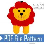 Baby Lion PDF Sewing Pattern for Felt LION Ornament A505