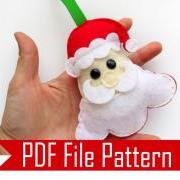 Santa Claus Sewing pattern - PDF ePATTERN , Christmas Ornament A492