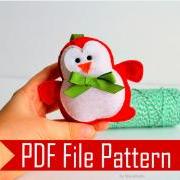 Christmas Penguin Sewing pattern - PDF ePATTERN Christmas Ornament A509