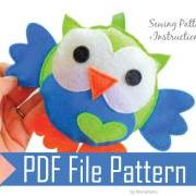 Baby Owl Sewing pattern - PDF ePATTERN for Felt Owl Toy Pillow A325
