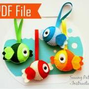 DIY Plush Felt Fish Sewing Pattern, Felt Fish Plush Kids craft Project MariaPalito Instant Download A873