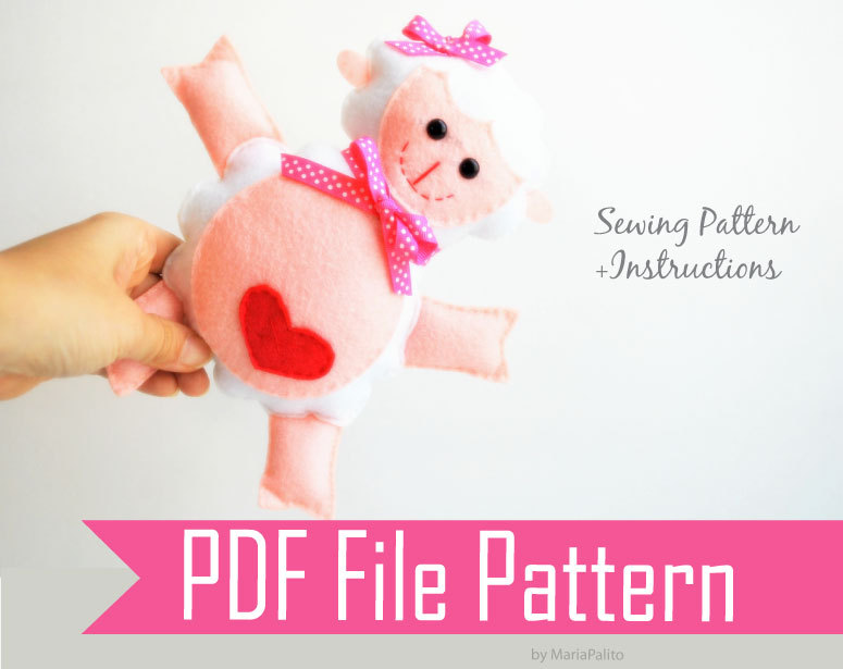 Lamb Sewing Pattern - Pdf Epattern - Toy Doll Softie Sewing Pattern And Instructions A775