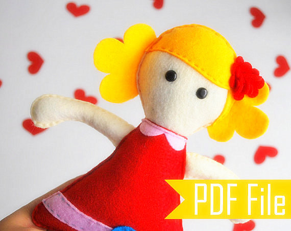 Molly Rag Doll Sewing Pattern - Pdf Epattern - Softie Rag Doll Toy A493