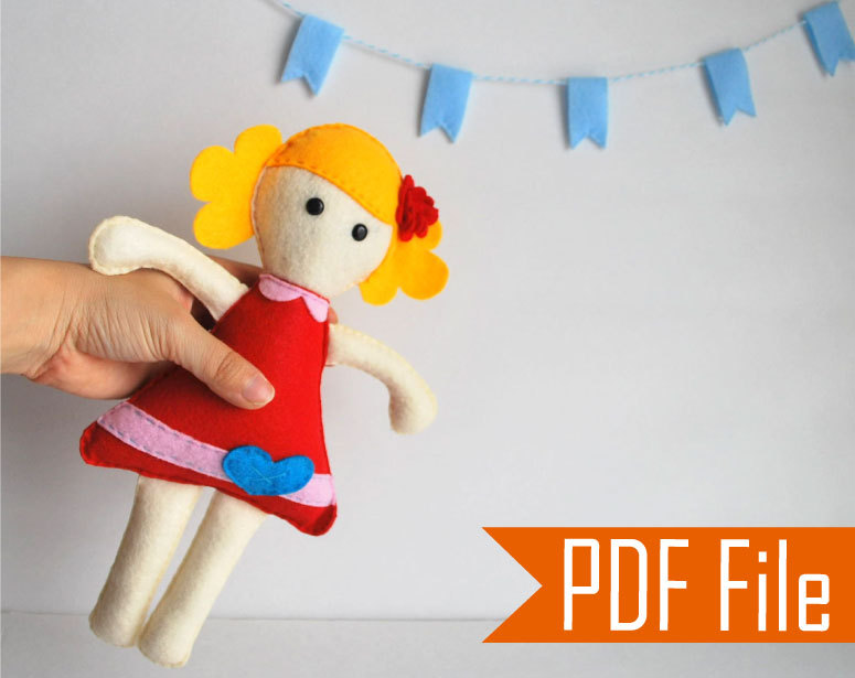 Molly Rag Doll Sewing Pattern Pdf Epattern Softie Rag Doll Toy
