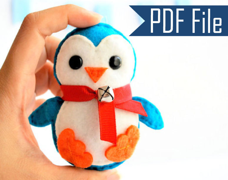 Baby Penguin Christmas Ornament Pdf Sewing Pattern A656