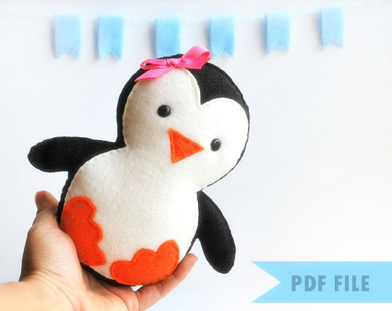 free stuffed penguin sewing pattern