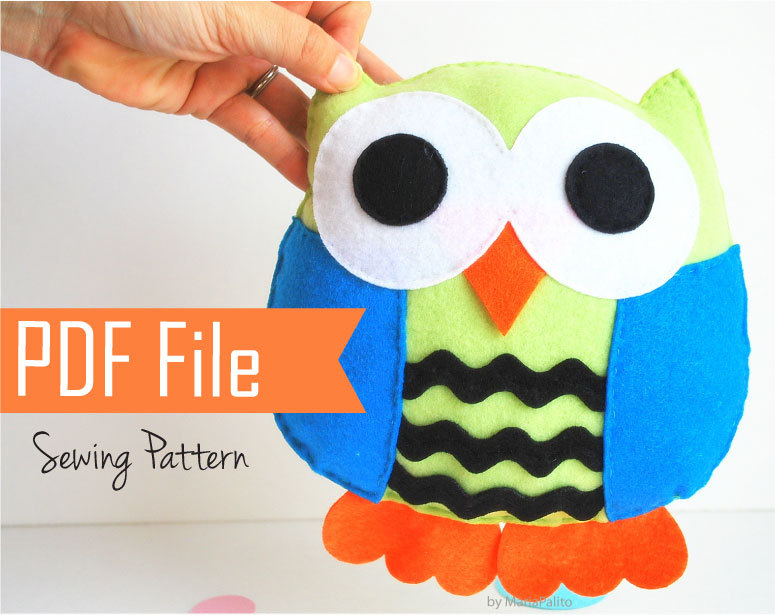 Owl Pillow Pdf Sewing Pattern And Instructions A774