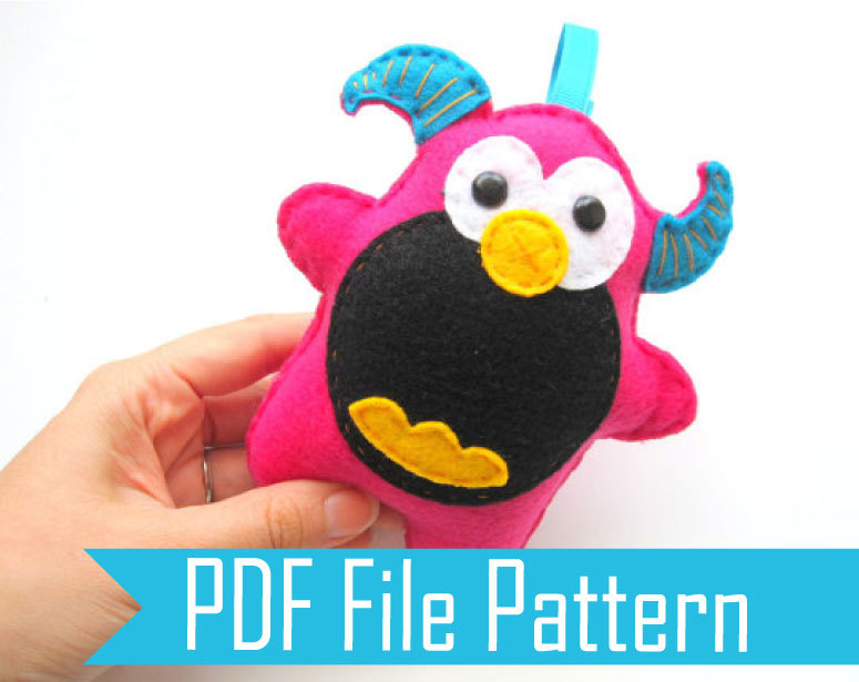 Monster Plush Pattern Sewing Pattern - Pdf Epatterna334