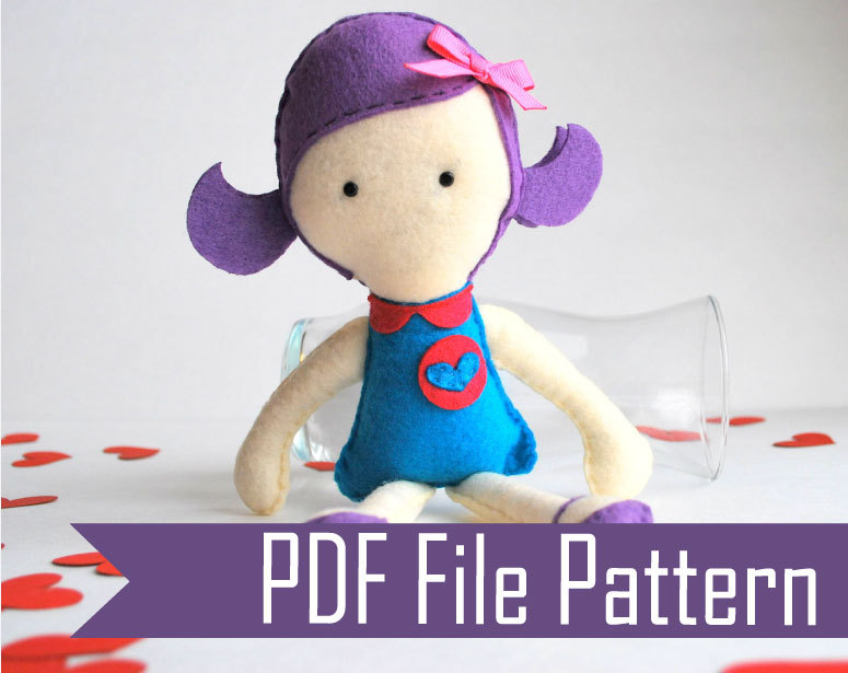 Violet Rag Doll Sewing Pattern - Pdf Epattern A491