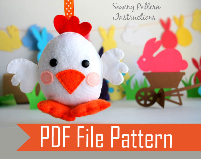 Chick Chicken Sewing Pattern - Pdf Epattern Plush Ornament A572