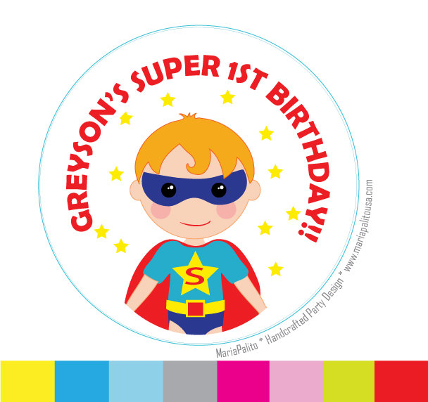 Superhero Stickers, Superhero Party Personalized Inspired Printed Round Stickers, Tags, Labels Or Envelope Seals Mariapalito A938