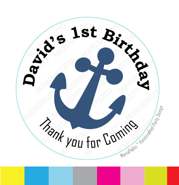Anchor Personalized Sticker Label, Sticker, Round Stickers, Tags, Labels Or Envelope Seals Mariapalito A769