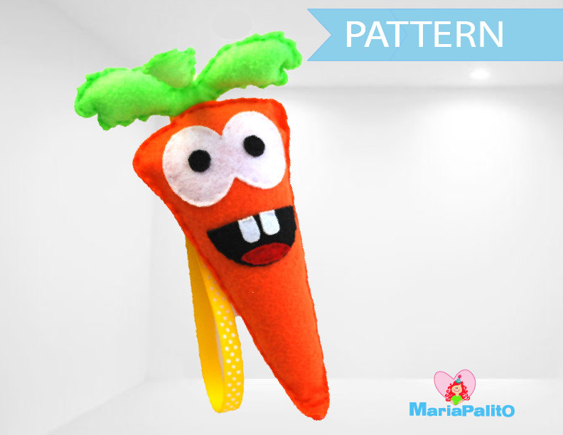 Felt Carrot Pattern , Vegetable Felt Carrot Sewing Pattern, Pdf A966