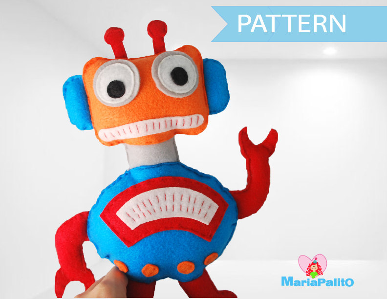 Robot Sewing Pattern, Robot Toy Pattern, Pdf Sewing Pattern A1084