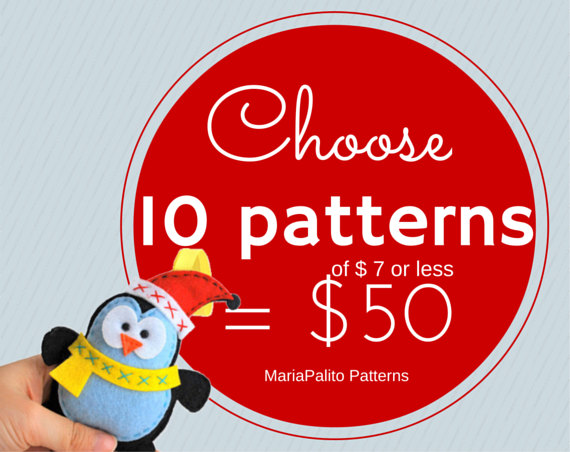 Choose 10 Pdf Patterns (of 7 Dollars Or Less) For 50 Dollars
