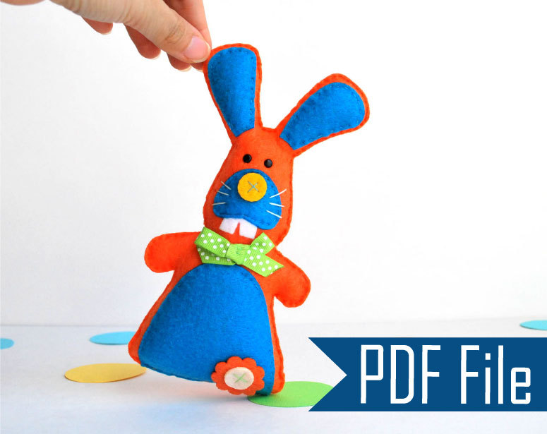 Baby Bunny Sewing Pattern Pdf Epattern plush Toy Rabbit A506 on Luulla